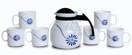 LaOpala Regular Coffee Set - Gerbera Blue