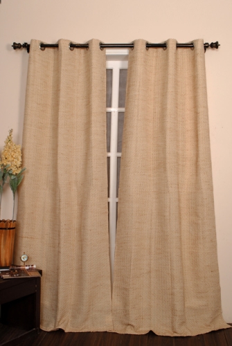 Deco Window Jaq Jute Eyelet Curtain - Beige