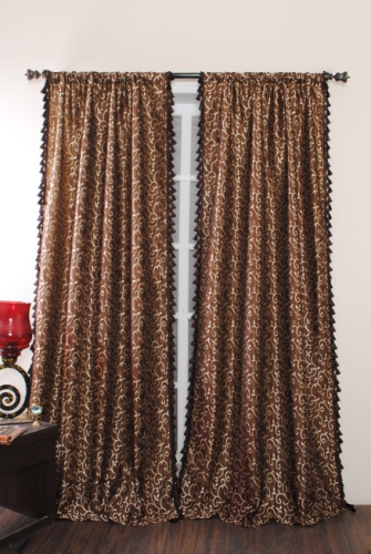 Deco Window Leaf Curtain - Chocolate