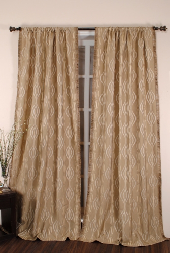 Deco Window Curtain Himani Rod Pocket Beige - Both Side Brush Fringe