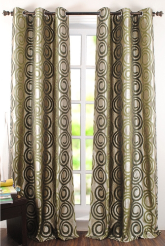 Deco Window Curtain Swirl Sage