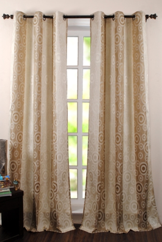 Deco Window Circle Curtain - Champagne