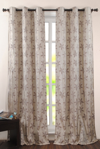 Deco Window Curtain Circle - Jacq Dark Beige