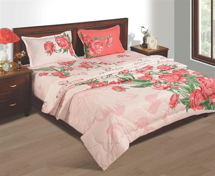 House This Double Bedsheet & Pillow Cover - Rose Garden