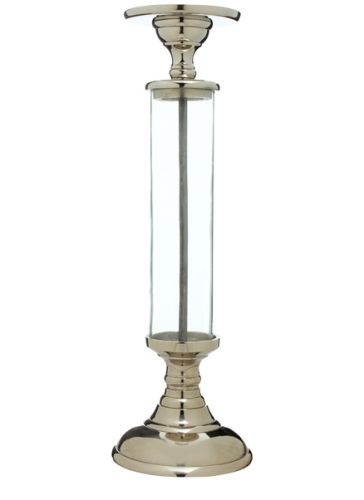 Goyal India Center Glass Steam With Pillar Candle Holder