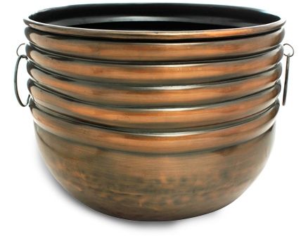 Goyal India Round Planter With Round Ribbed Design