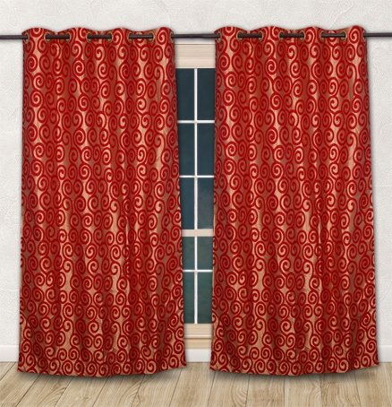 Florina Florence Window Curtain - Red