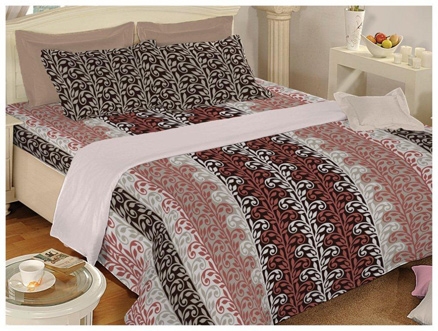 Bombay Dyeing Floral Double Bed Sheet - 3494 Brown