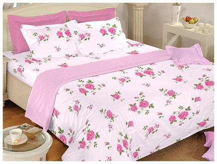 Bombay Dyeing Floral Double Bed Sheet - 3496 Pink