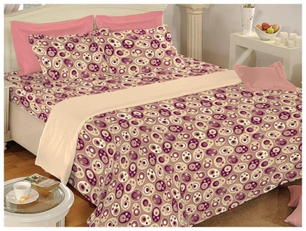Bombay Dyeing Floral Double Bed Sheet - 3497 Brown