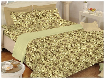 Bombay Dyeing Floral Double Bed Sheet - 3497 Olive