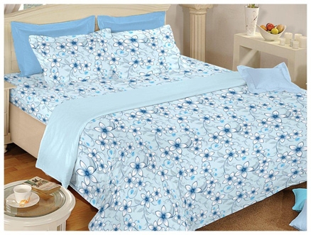 Bombay Dyeing Floral Double Bed Sheet - 3498 Blue