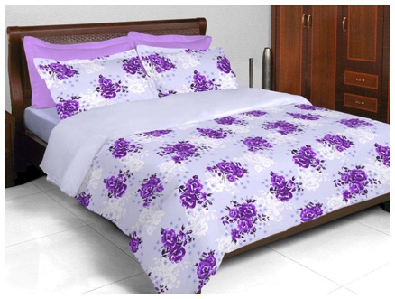 Bombay Dyeing Zinnia Double Bed Sheet - 3544 Violet