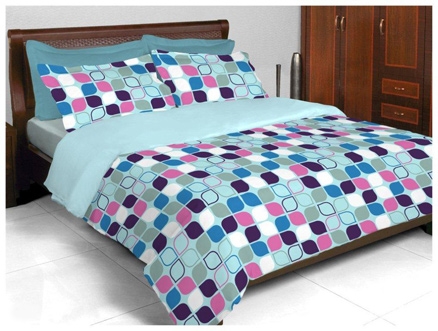 Bombay Dyeing Zinnia Double Bed Sheet - 3546 Blue