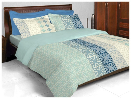 Bombay Dyeing Zinnia Double Bed Sheet - 3547 Blue