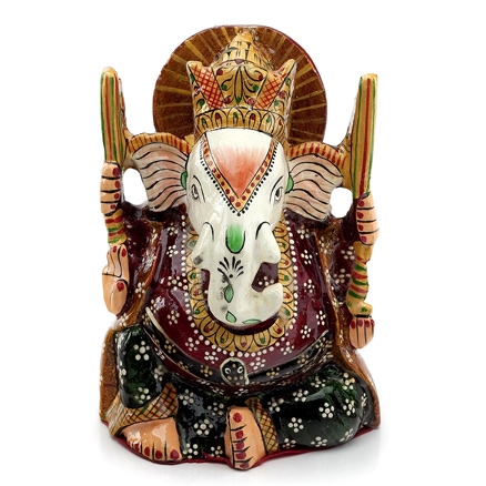 Handpainted Enamelled Metal Ganapati_04