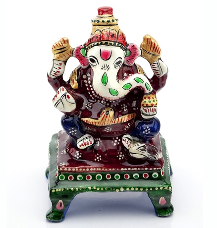 Handpainted Enamelled Metal Ganapati_08