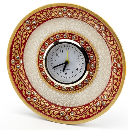 Aapnorajasthan - Gold Embossed Round Alarm Clock Model 54