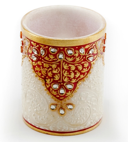 Aapnorajasthan - Gold Embossed Pen Stand Model 56