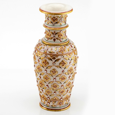 Aapnorajasthan - Gold Embossed Flower Vase With Kundan Work Model 71