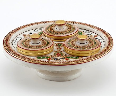 Aapnorajasthan - Gold Embossed Revolving Tray Set Model 77