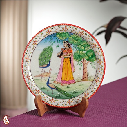 Aapnorajasthan - Painted Raagini Marble Plate