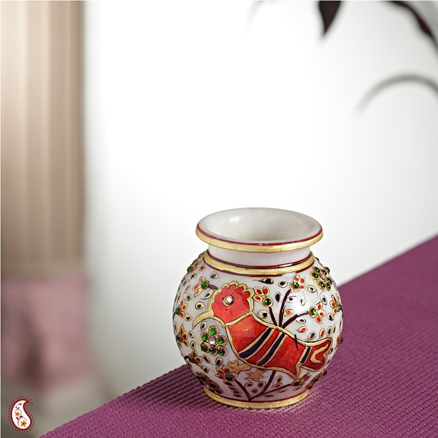 Aapnorajasthan - Hand Painted Marble Pot