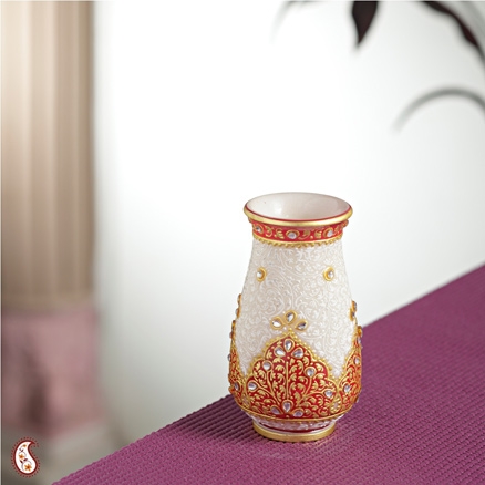 Aapnorajasthan - Emboss Work Marble Vase