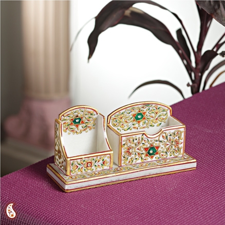 Aapnorajasthan - Multi Utility Gold Work Marble Stand