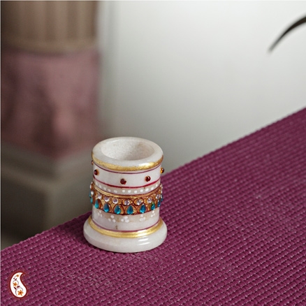 Aapnorajasthan - Marble Toothpick Stand With Kundans