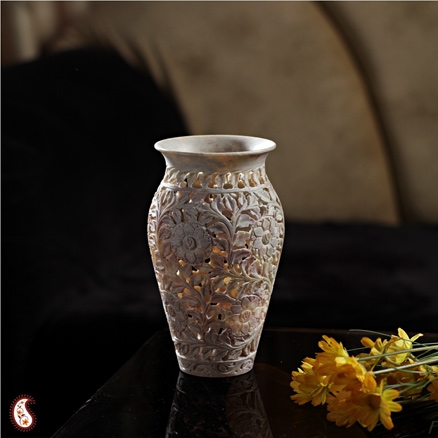 Aapnorajasthan - Skillfully Carved Floral Vase