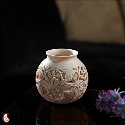 Aapnorajasthan - Round Carved Stone Vase