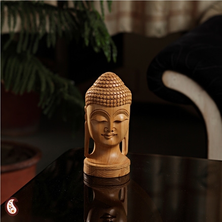 Aapnorajasthan - Dhyani Buddha Face Carved On Wood