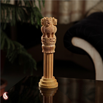 Aapnorajasthan - Emblem Of India Carved On Wood