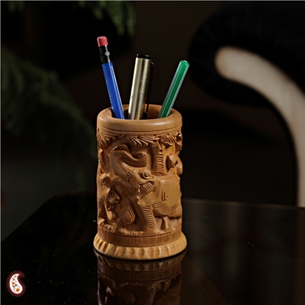 Aapnorajasthan - Jungle Theme Wooden Pen Holder