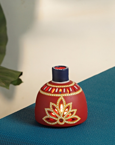 Aapno Rajasthan - A Lovely Red Tea Light Holder