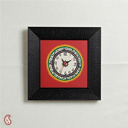 Aapnorajasthan- Worli Painting Clock In Wood