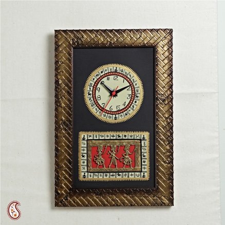 Aapnorajasthan-Dhokra Work Wall Clock