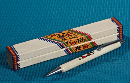 Aapnorajasthan Wooden Hand Painted Pen With Box