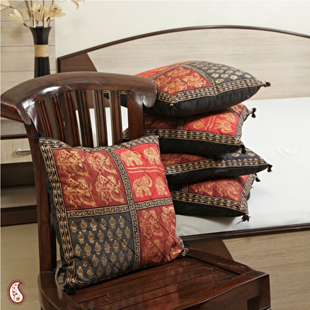 Aapnorajasthan- Bagru Gold Print Cushion Covers