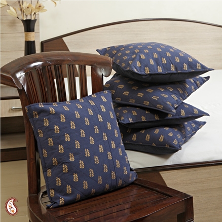 Aapnorajasthan- Gold Print Cross Stitch Cushion Covers