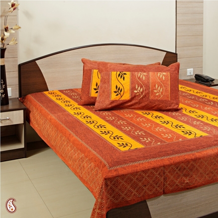 Aapnorajasthan - Simple Leafy Print Bedsheet