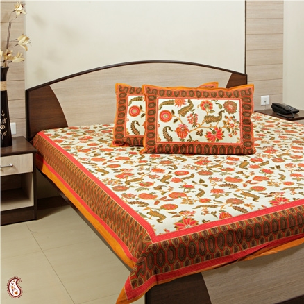 Aapnorajasthan Sanganeri Print Bedsheet