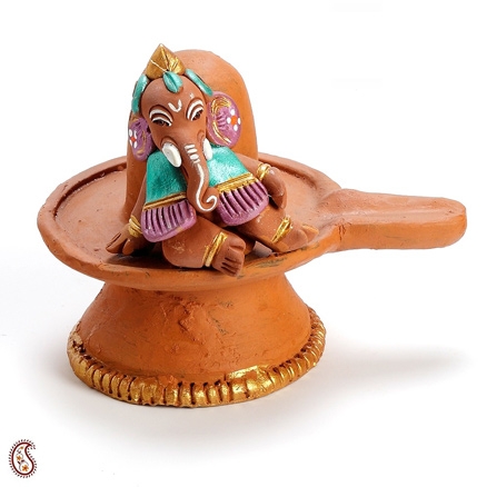 Terracotta Shivling Ganesh