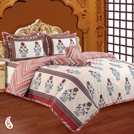 Aapnorajasthan Hand Block Mughal Print Bedsheet Set