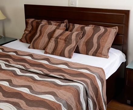 Elysia Double Bed Cover Set - Brown & Chocolate & White