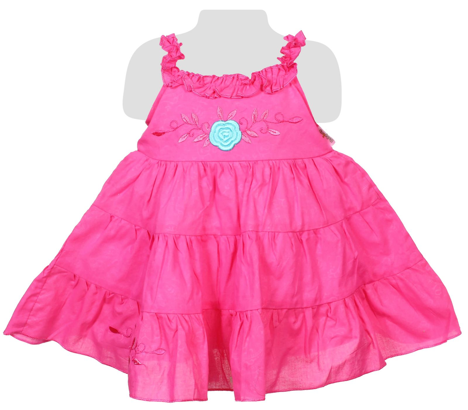 Buy Baby Hug Sleeveless Frock With Flower Print for Girls (12-18 Months ...