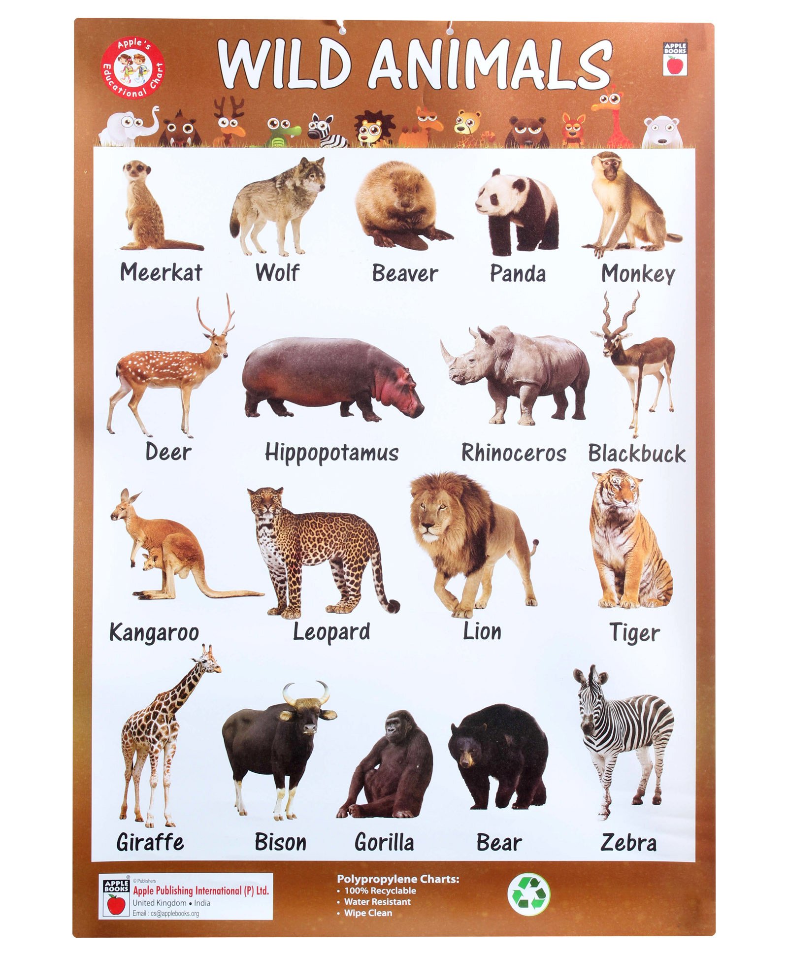 Wild Animals Chart For Kids