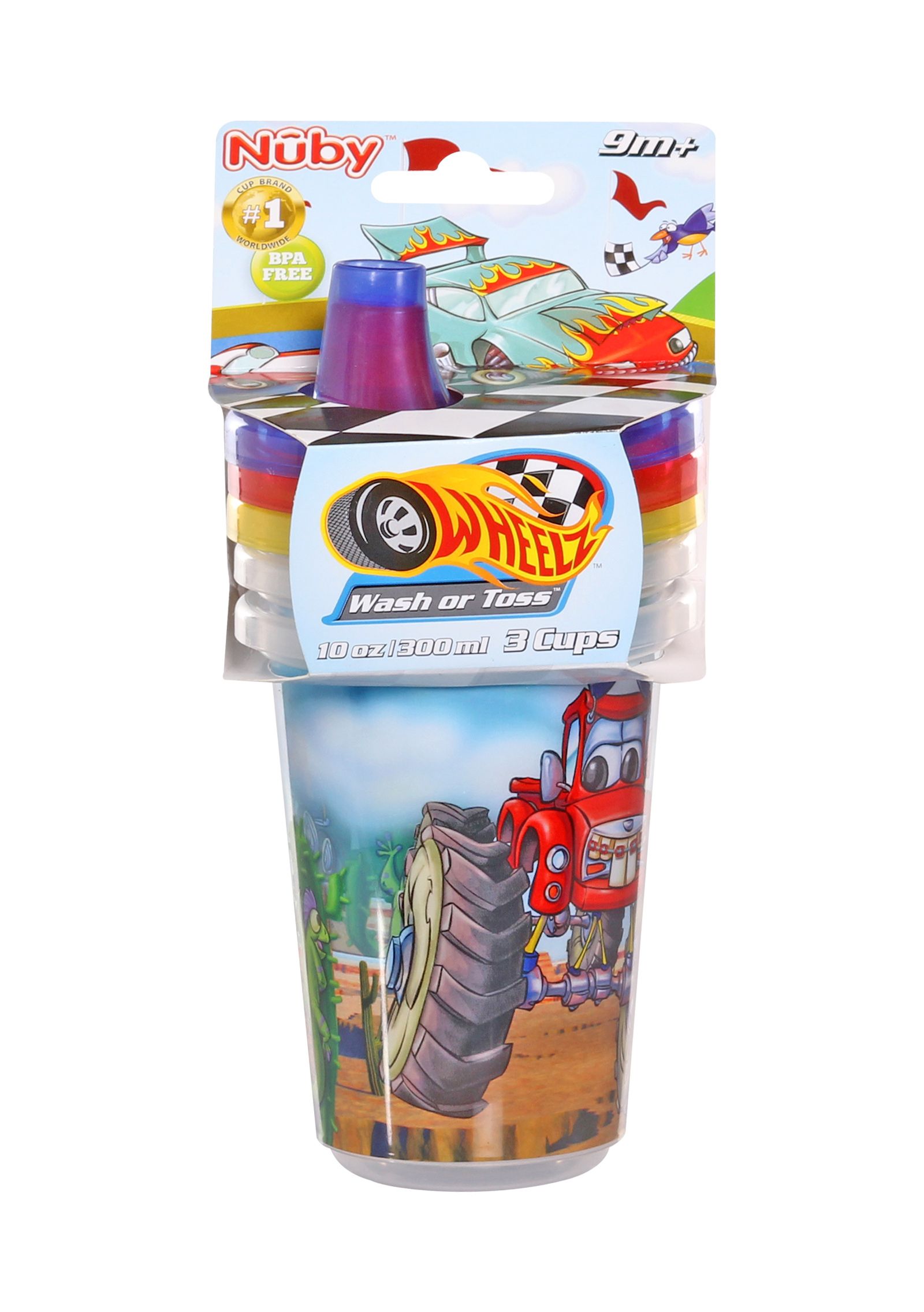 Nuby - Set of 3 Cups with Sipper - Wheelz