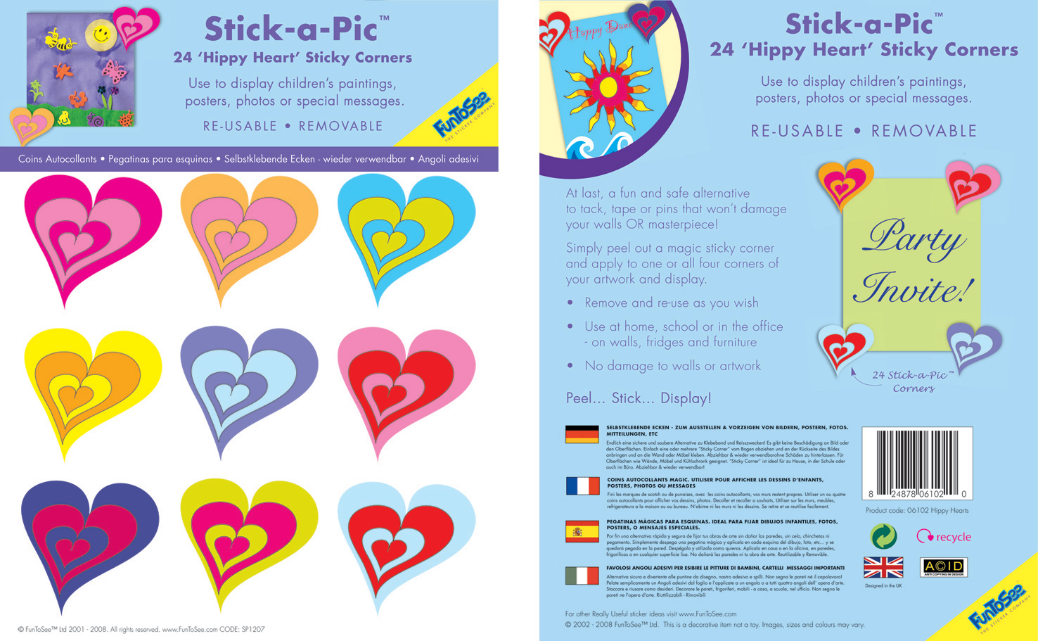 Fun To See - Stick a Pic Hippy Heart Stickers